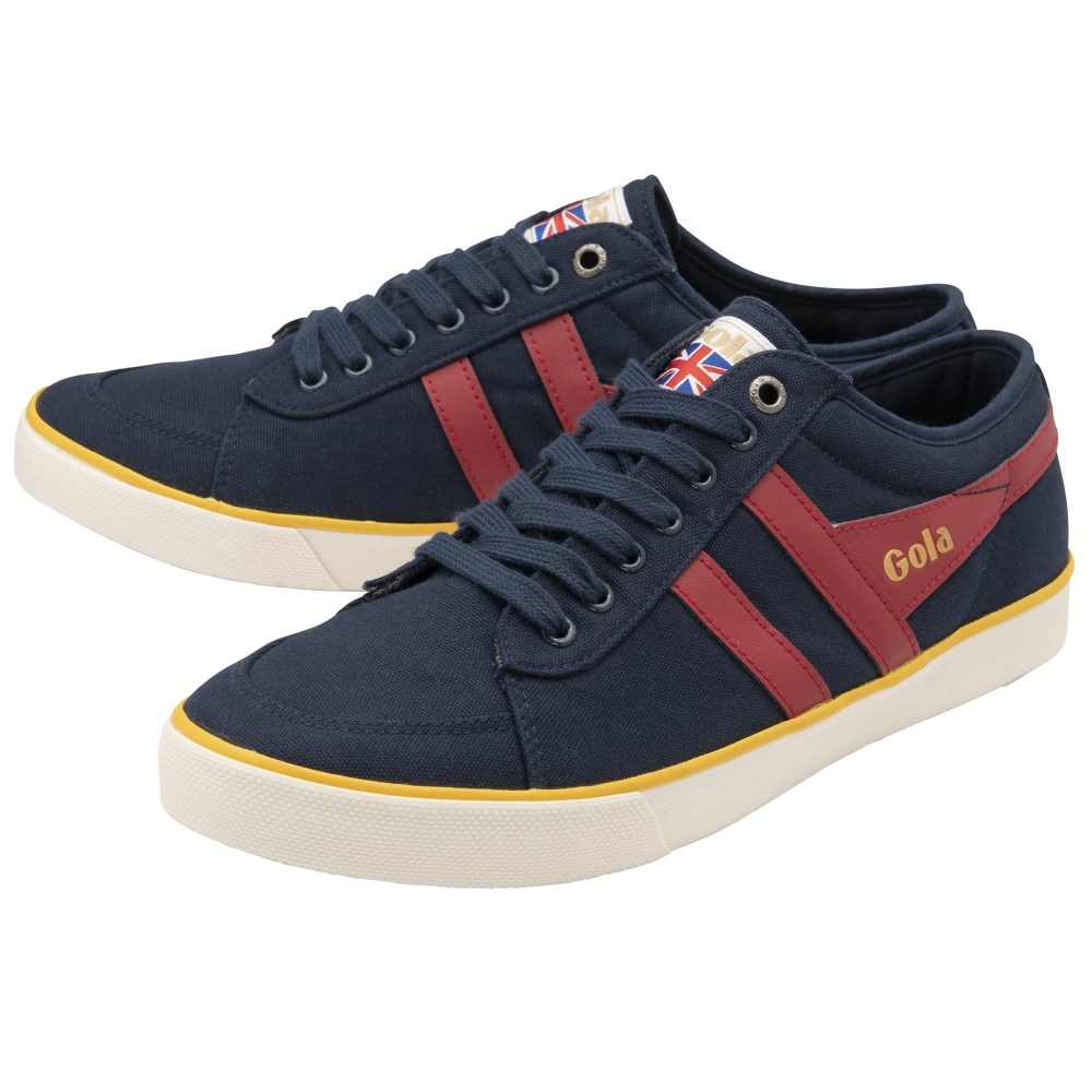 Vegan Gola Classics Men's Comet Plimsoll Sneakers - Navy/Deep Red/Sun