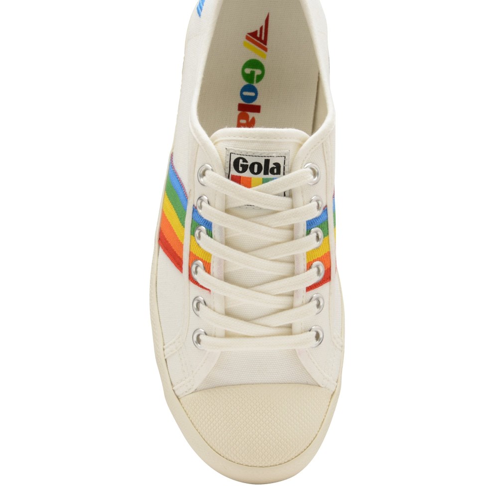 Vegan Gola Classics Women's Coaster Rainbow - Off White/Multi
