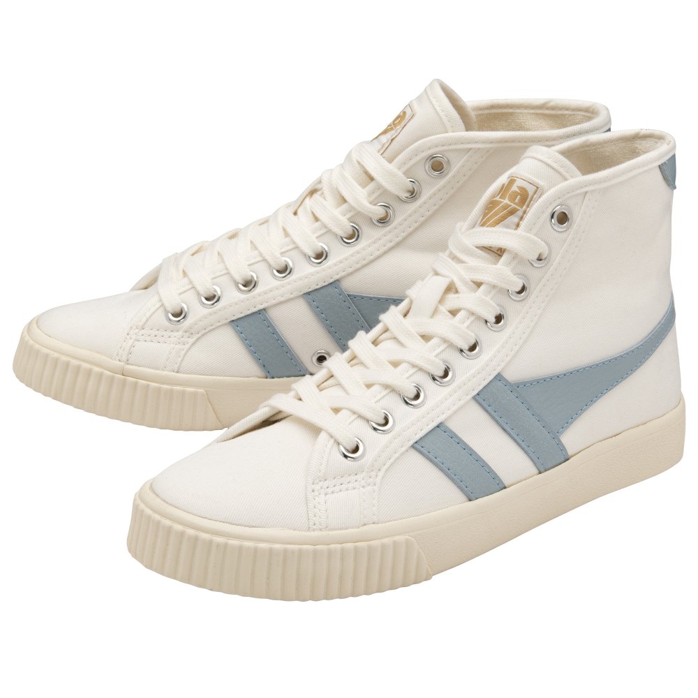 Vegan Gola Classics Women's Tennis Mark Cox High Sneakers - Off White/Ice Blue