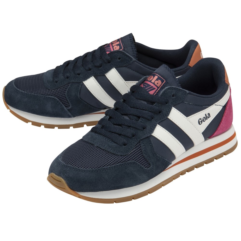 Gola Classics Women's Daytona Sneakers - Navy/White/Hot Coral