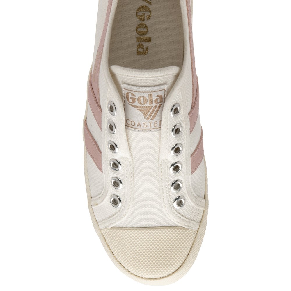 Vegan Gola Classics Women's Coaster Slip - Off White/Chalk Pink