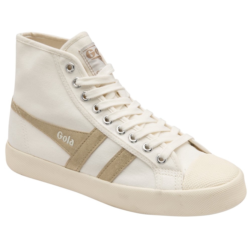 Vegan Gola Classics Women's Coaster Flame High - Off White/Gold
