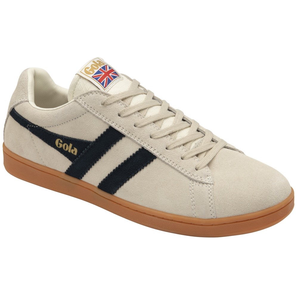 Gola Classics Men's Equipe Suede Sneakers - Off White/Vintage Blue/Gum