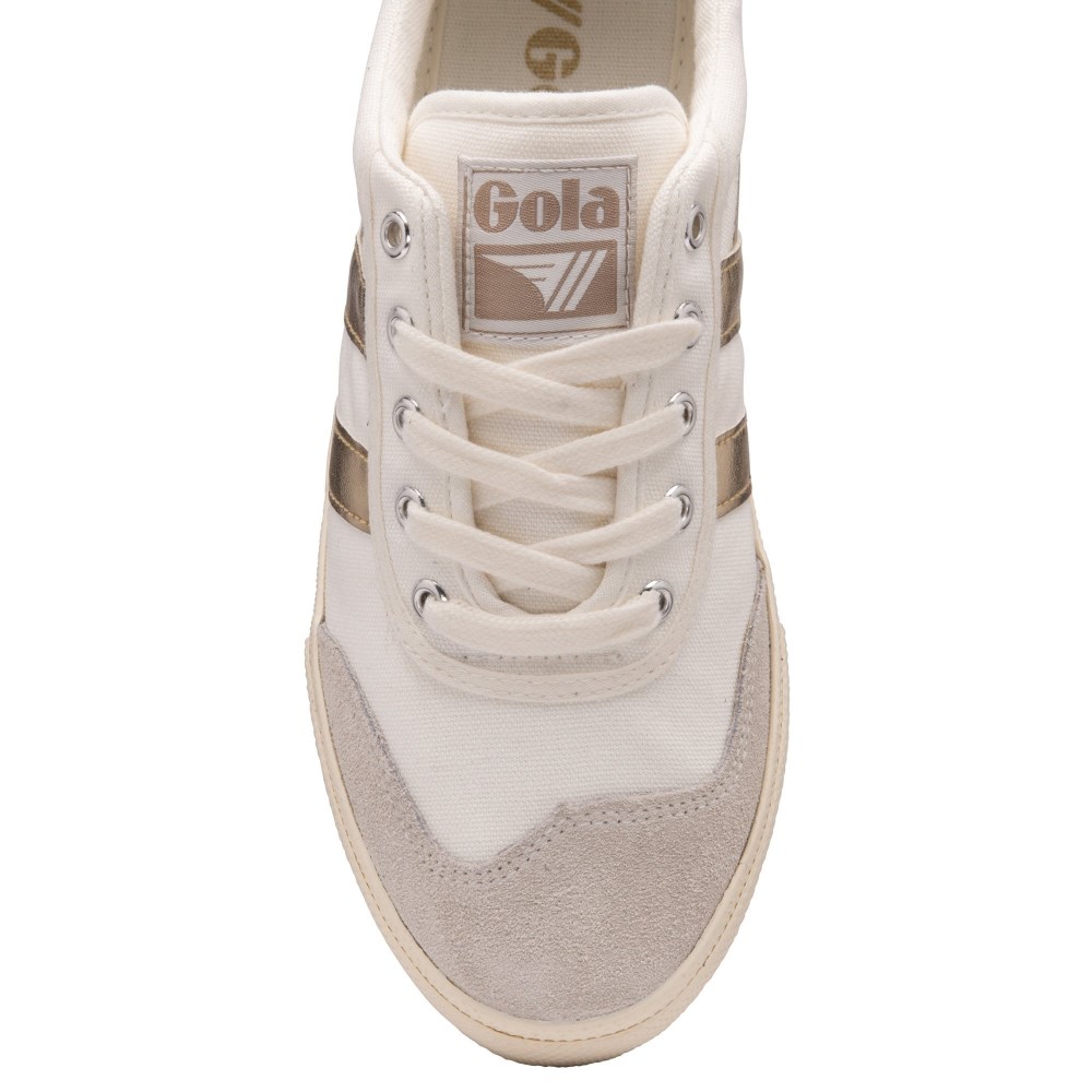 Gola Classics Women's Badminton Sneakers - Off White/Gold