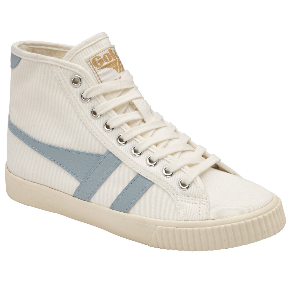 Vegan Gola Classics Women's Tennis Mark Cox High Sneakers - Off White/Ice Blue