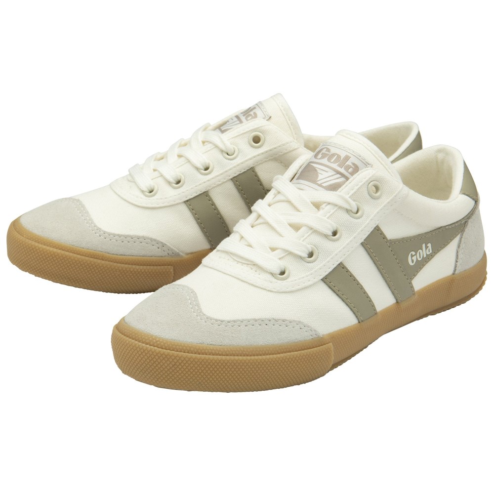 Gola Classics Women's Badminton Plimsoll Sneakers - Off White/Feather Grey/Gum