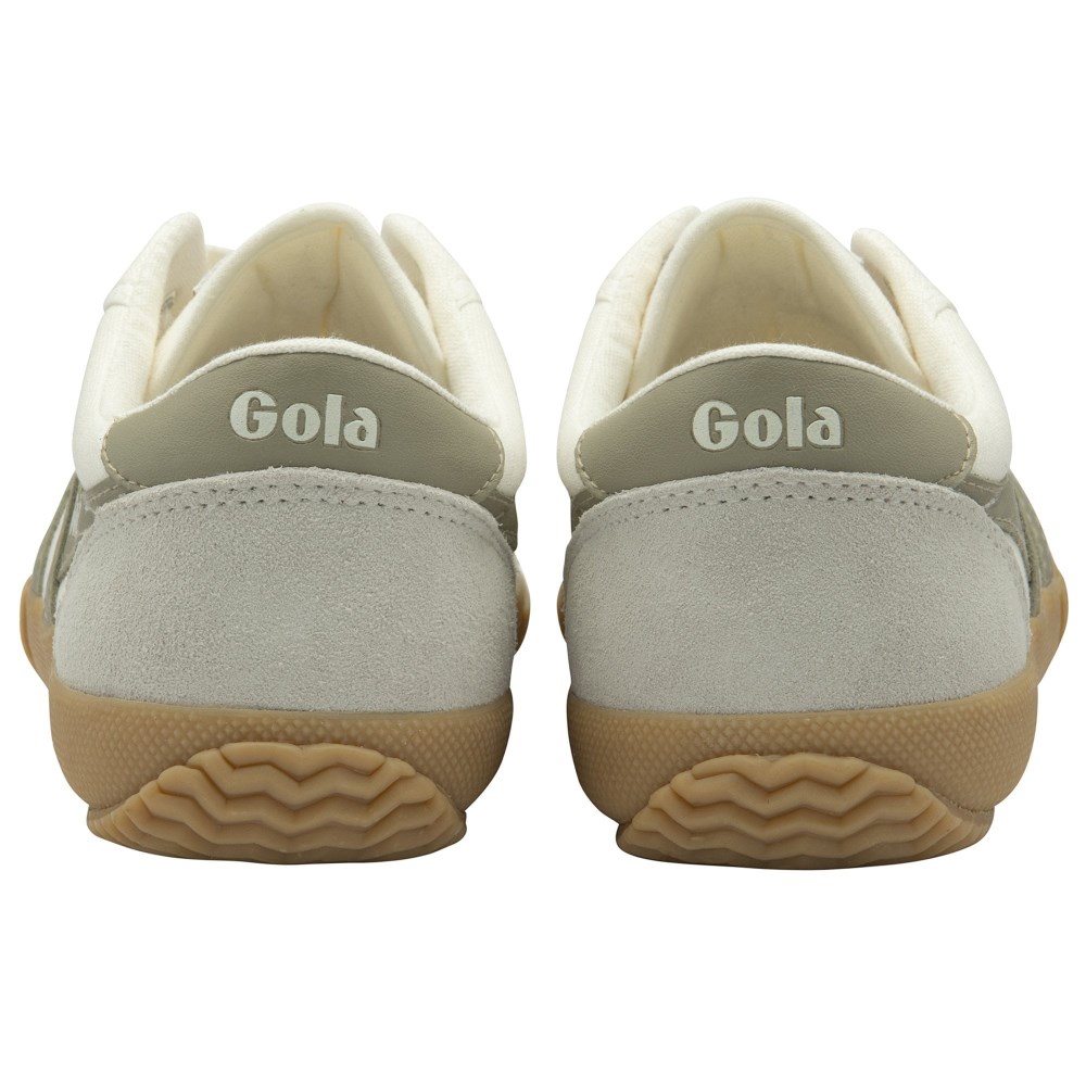 Gola Classics Women's Badminton Plimsoll Sneakers - Off White/Feather Grey/Gum