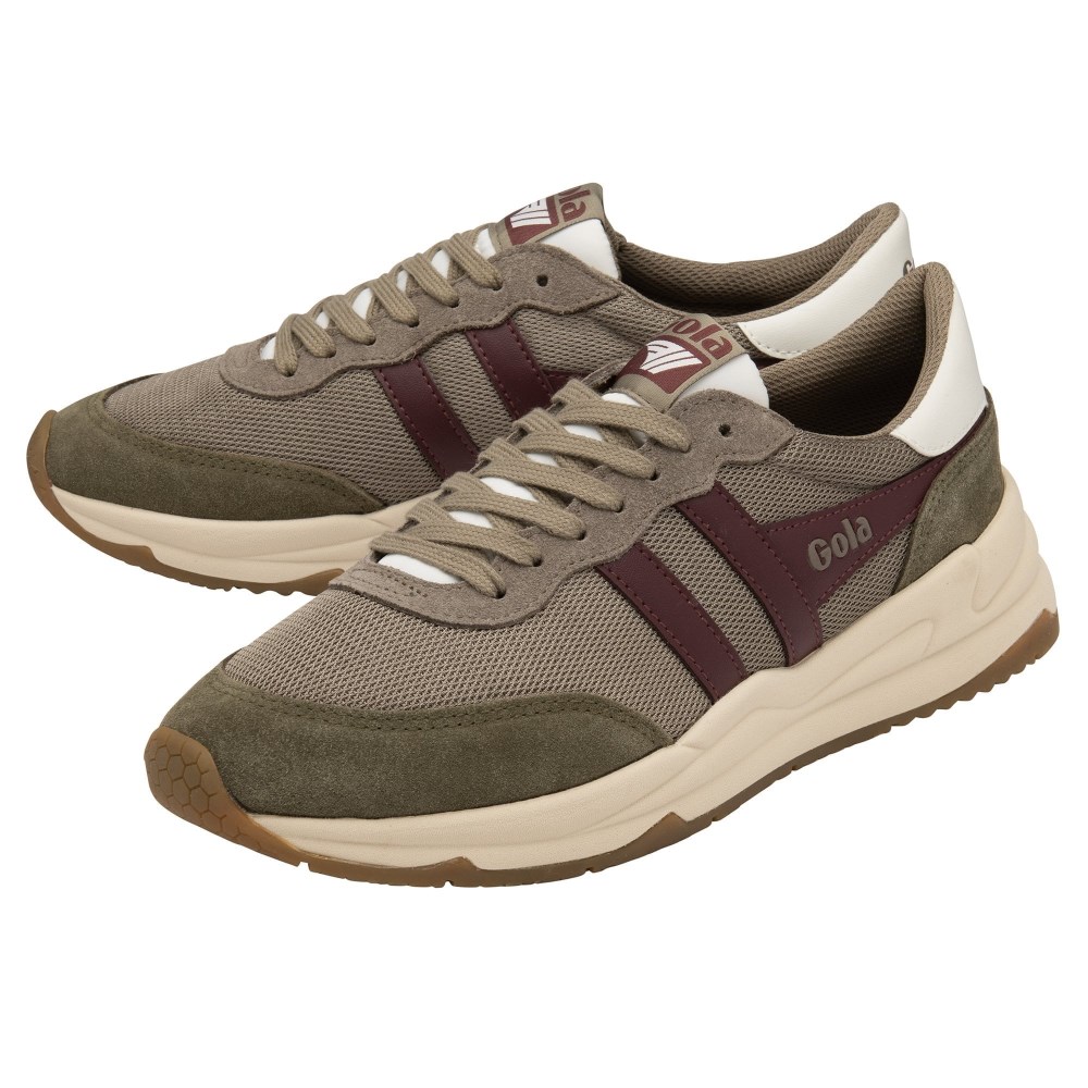 Gola Classics Men's Jupiter Sneakers - Rhino/Khaki/Burgundy