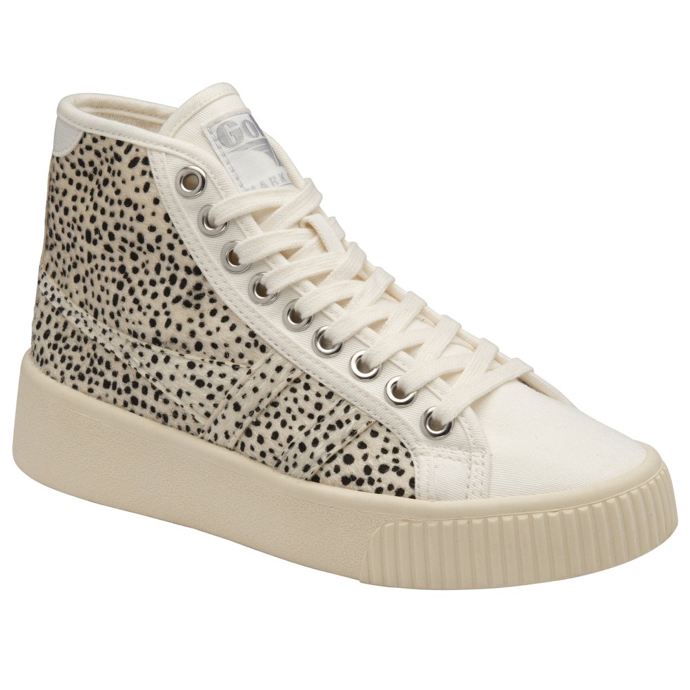 Vegan Gola Classics Women's Baseline High Safari - Off White/Cheetah