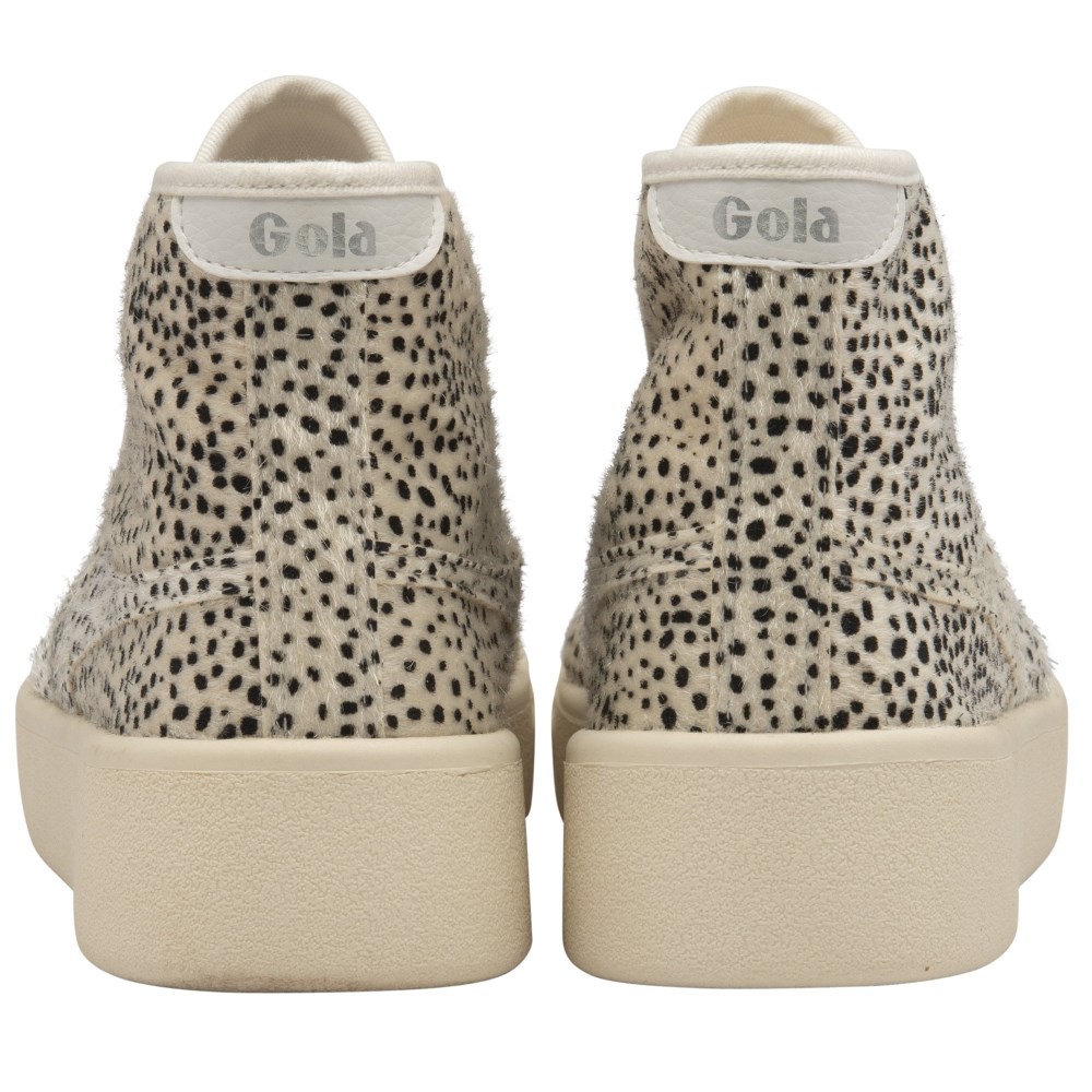 Vegan Gola Classics Women's Baseline High Safari - Off White/Cheetah