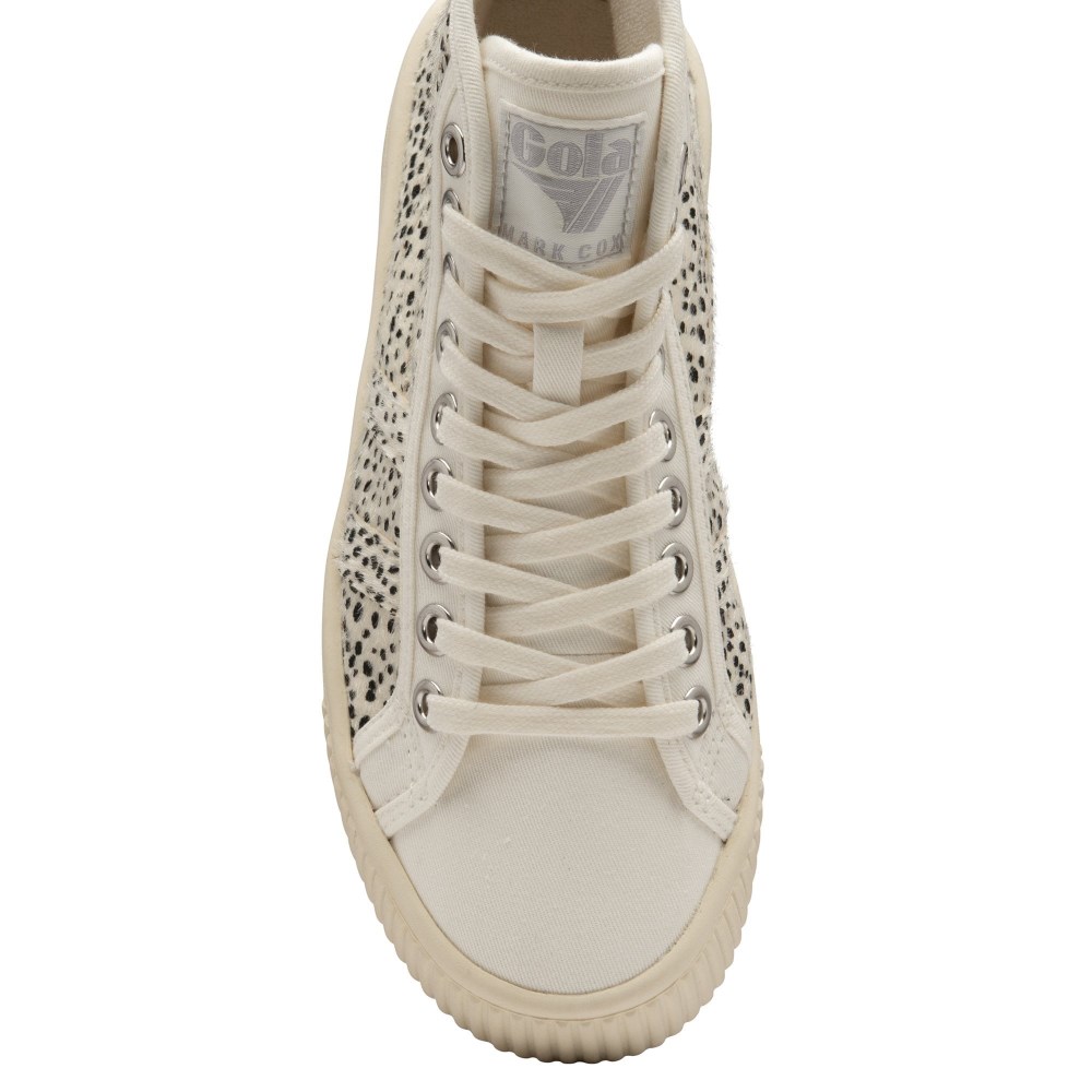 Vegan Gola Classics Women's Baseline High Safari - Off White/Cheetah
