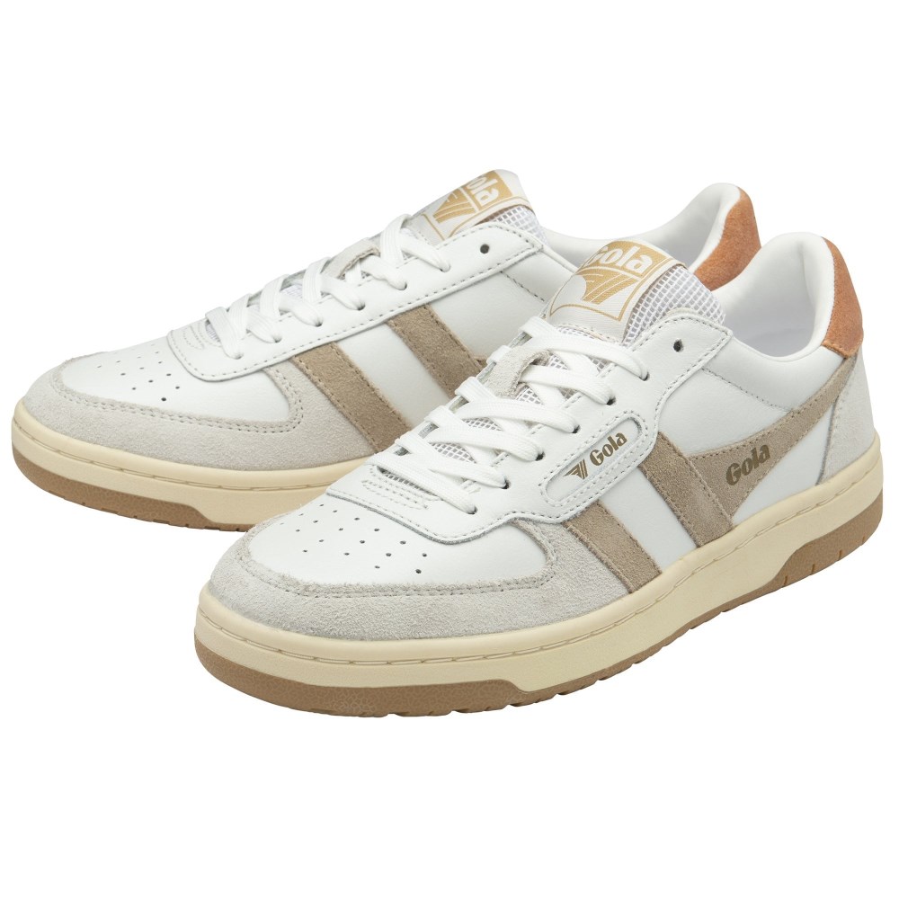 Gola Classics Women's Hawk Sneakers - White/Bone/Terracotta