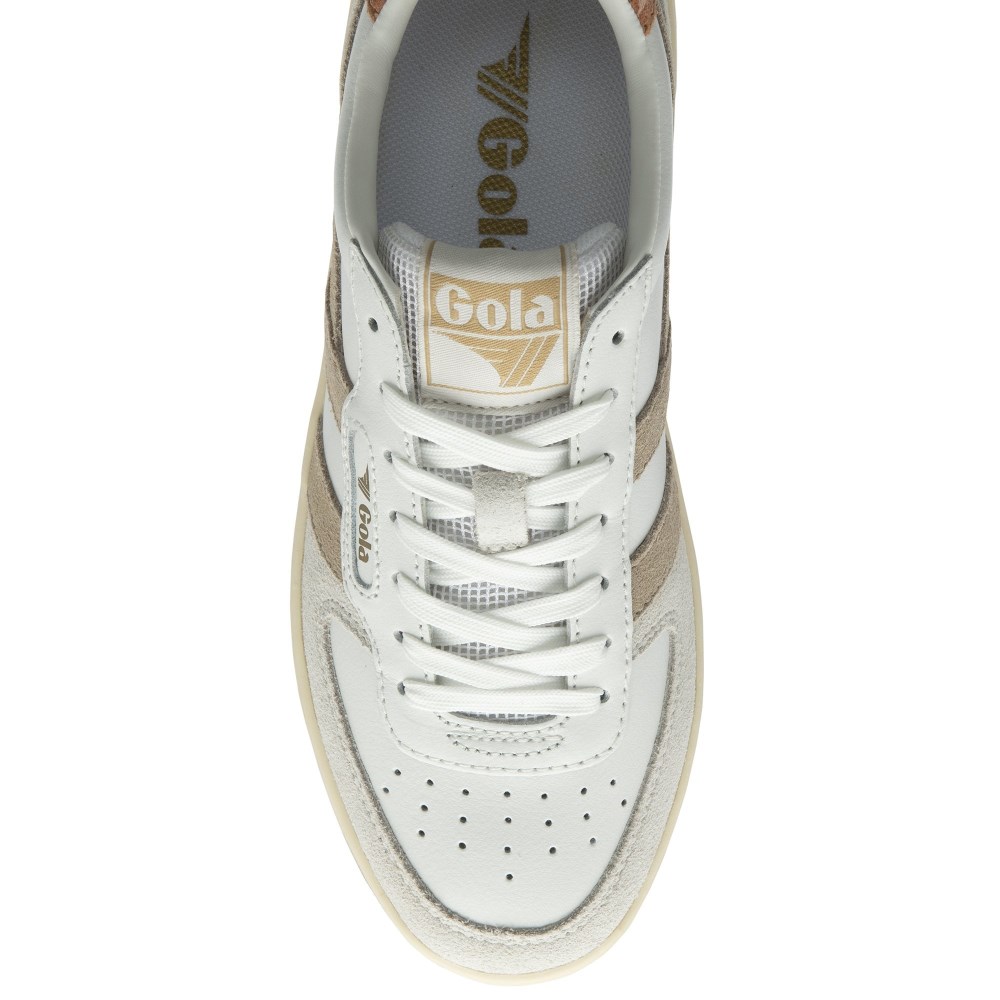 Gola Classics Women's Hawk Sneakers - White/Bone/Terracotta