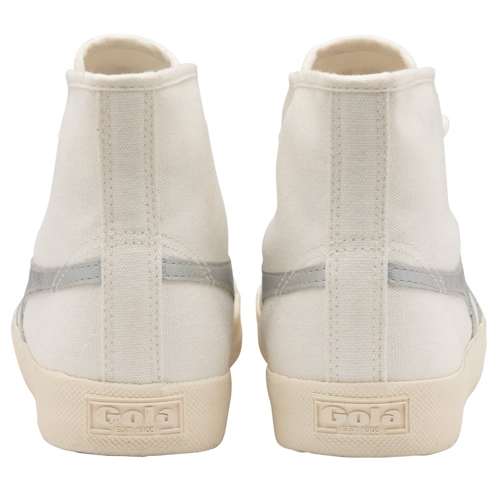 Vegan Gola Classics Women's Coaster Flame High - Off White/Silver