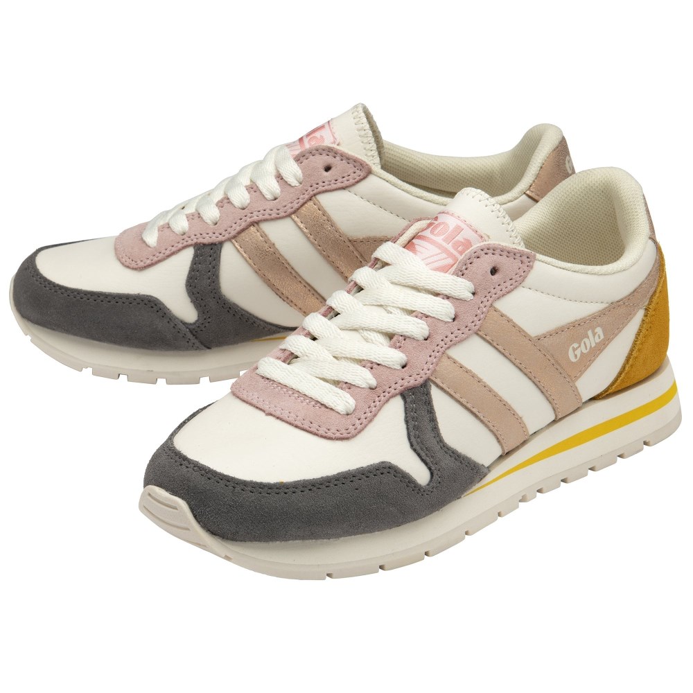 Gola Classics Women's Daytona Quadrant Sneakers - Off White/Ash/Rose Gold/Sun