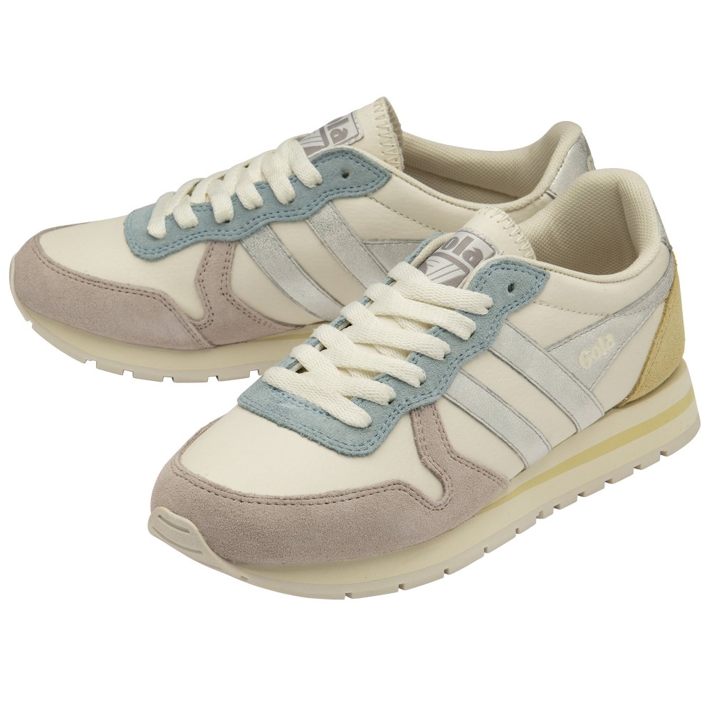 Gola Classics Women's Daytona Quadrant Sneakers - Off White/Blossom/Silver/Lemon