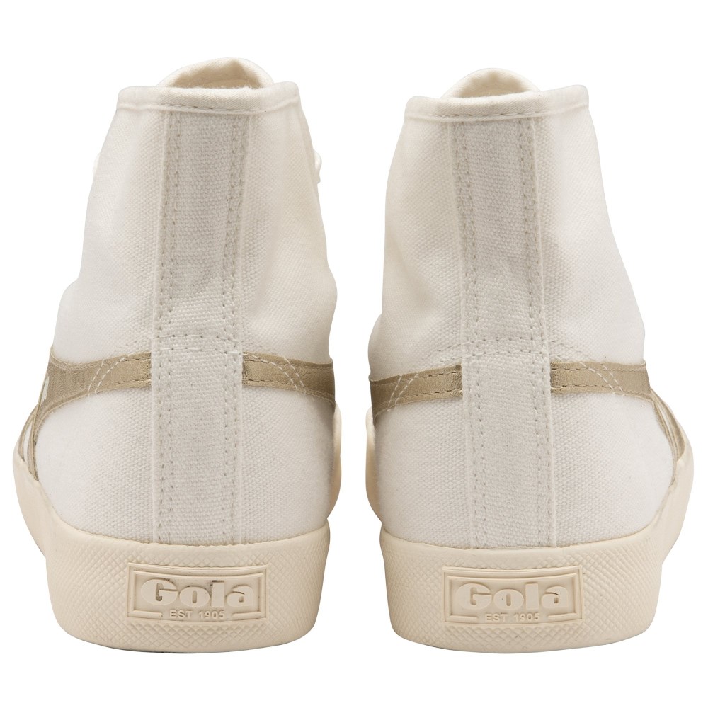 Vegan Gola Classics Women's Coaster Flame High - Off White/Gold