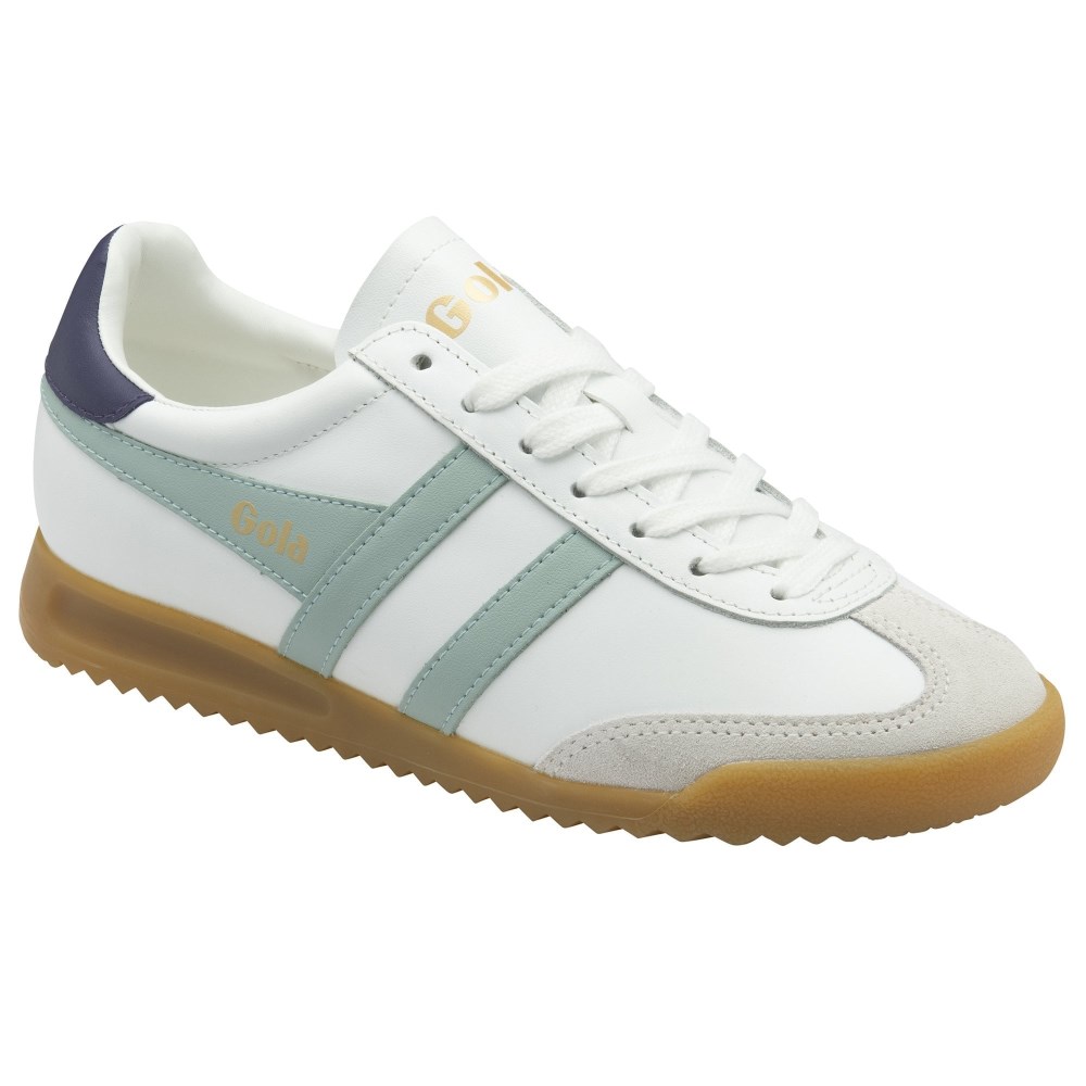 Gola Classics Women's Torpedo Leather Sneakers - White/Surf/Plum