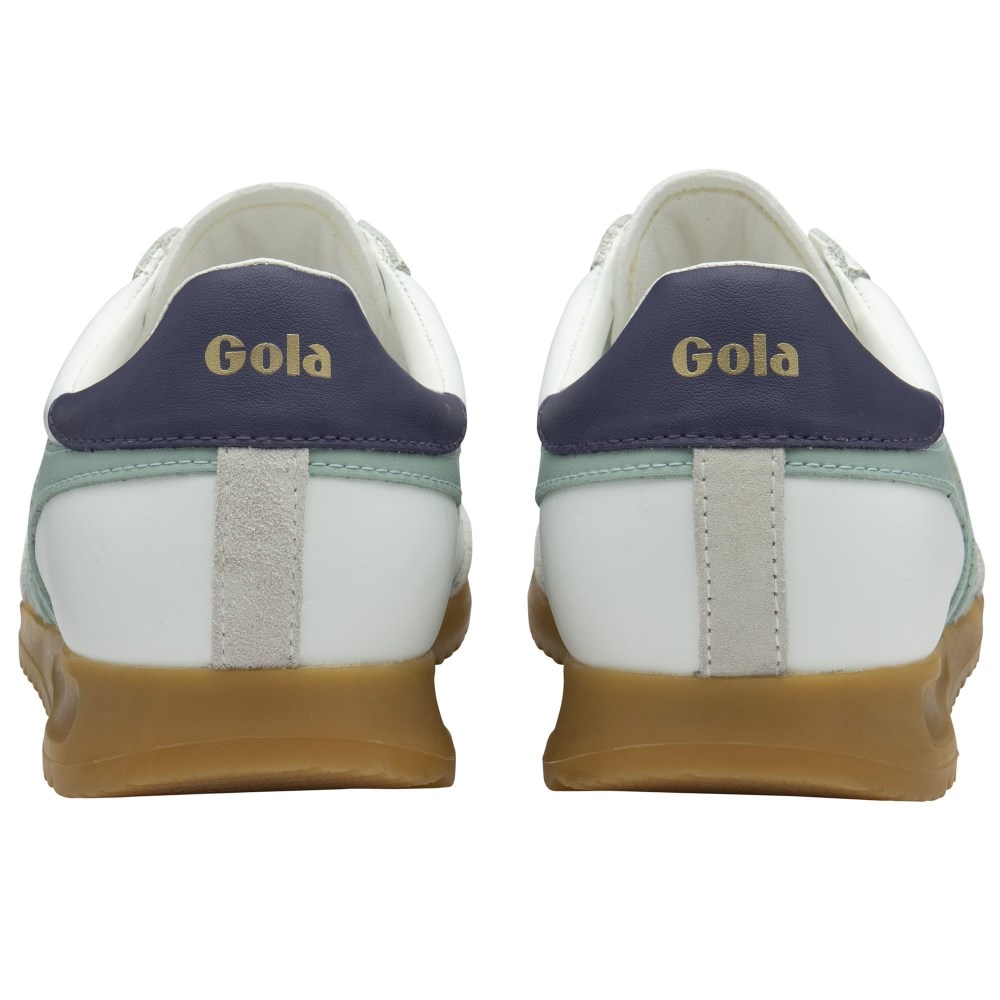 Gola Classics Women's Torpedo Leather Sneakers - White/Surf/Plum