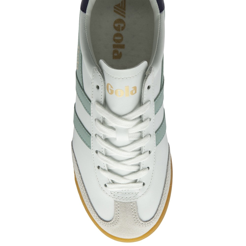 Gola Classics Women's Torpedo Leather Sneakers - White/Surf/Plum