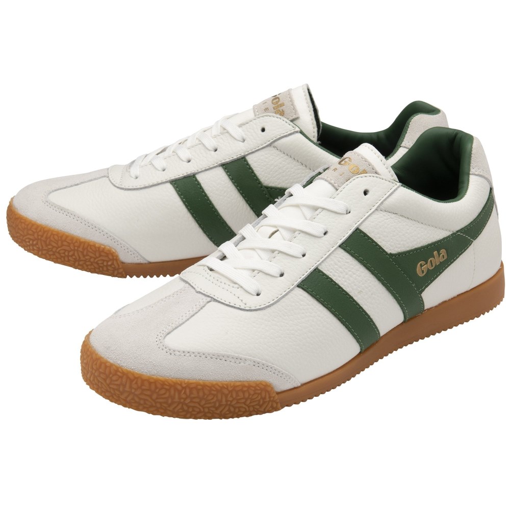 Gola Classics Men's Harrier Leather Sneakers - White/Green/Green