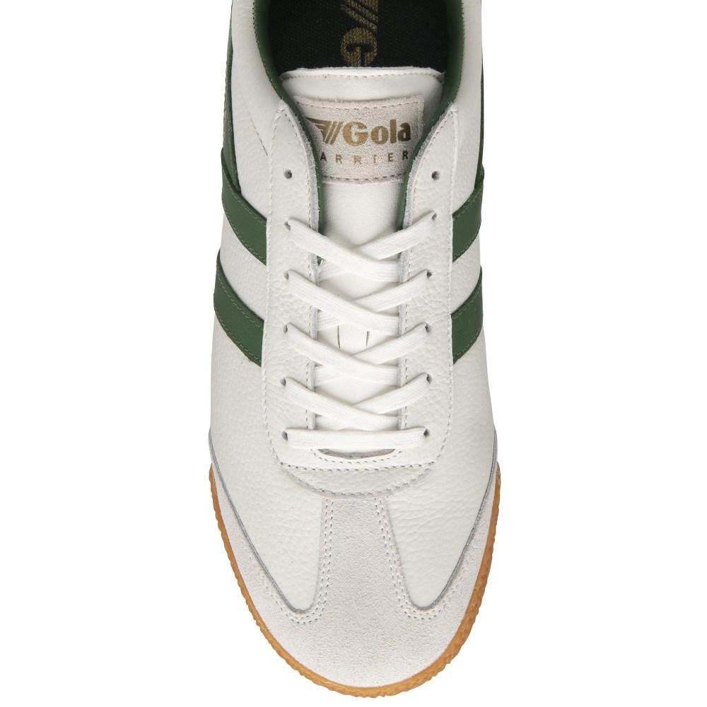 Gola Classics Men's Harrier Leather Sneakers - White/Green/Green