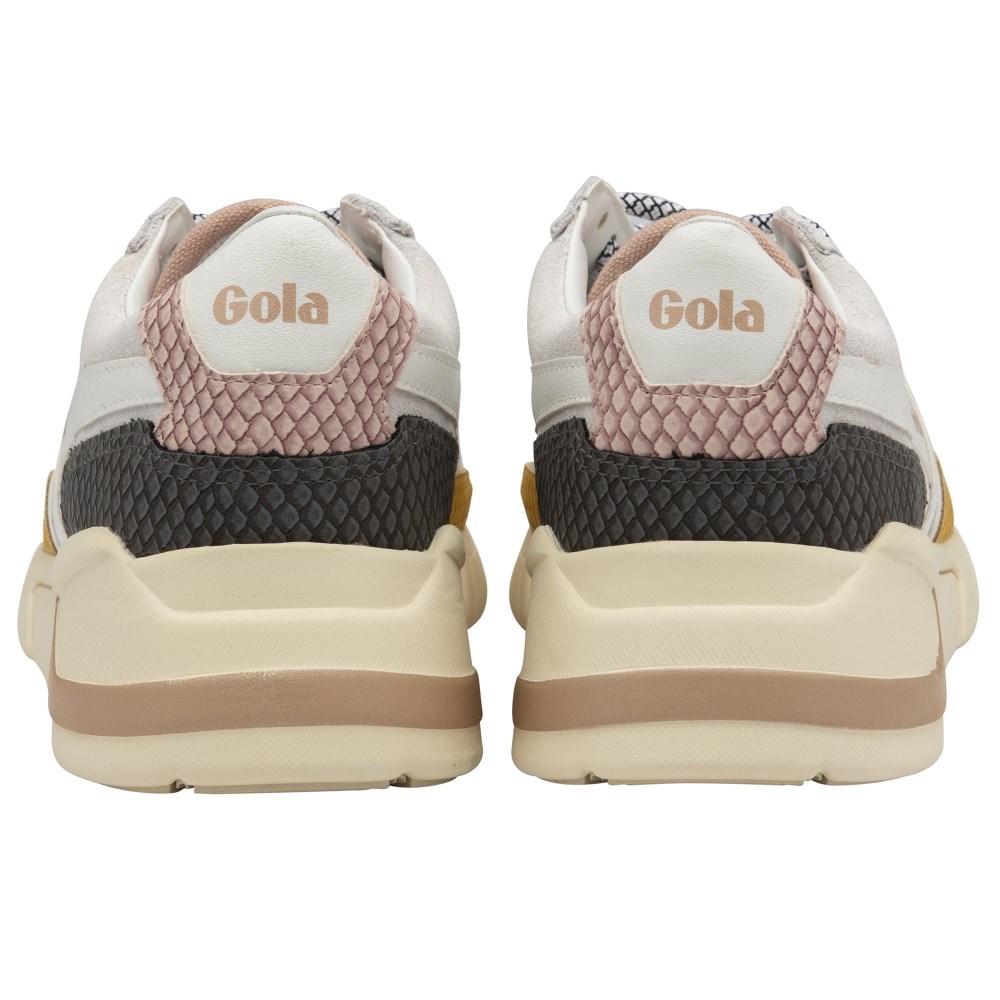 Gola Classics Women's Eclipse Trident Snake Sneakers - White/Sun/Pink
