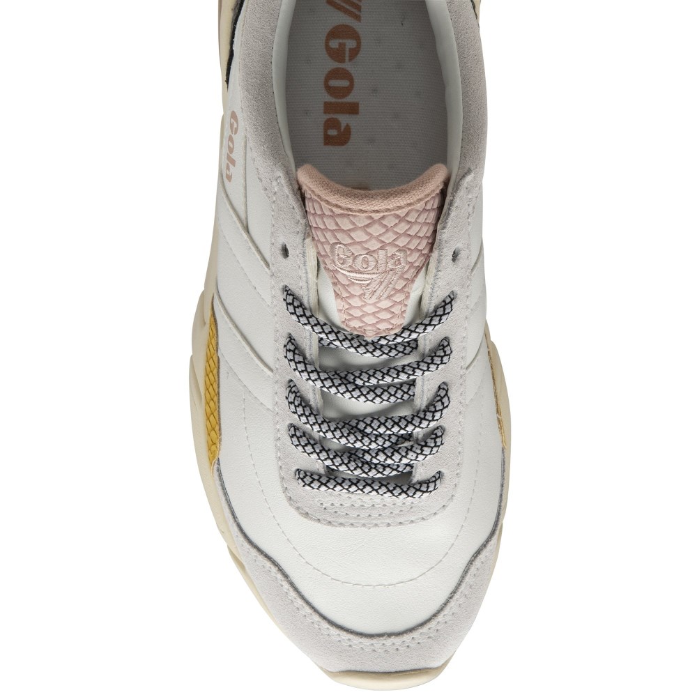 Gola Classics Women's Eclipse Trident Snake Sneakers - White/Sun/Pink