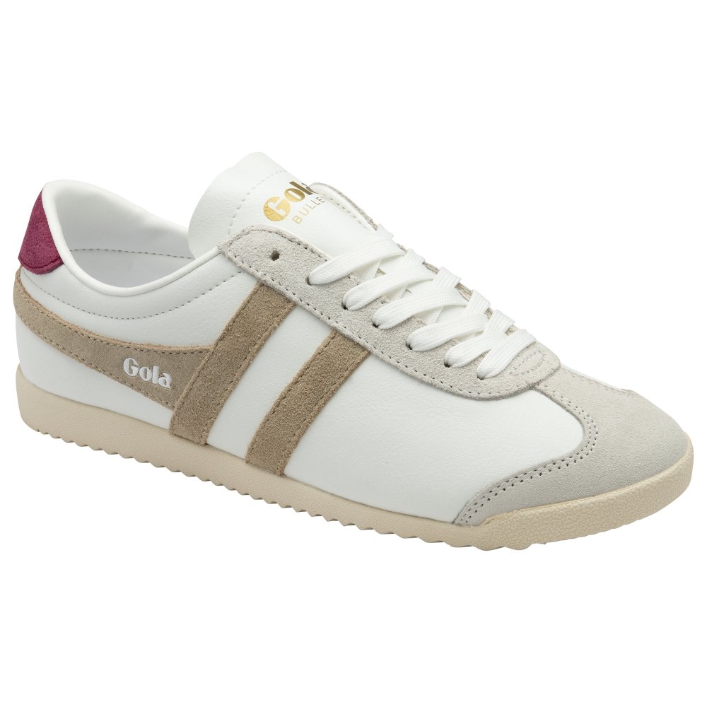 Gola Classics Women's Bullet Pure Sneakers - White/Bone/Cerise