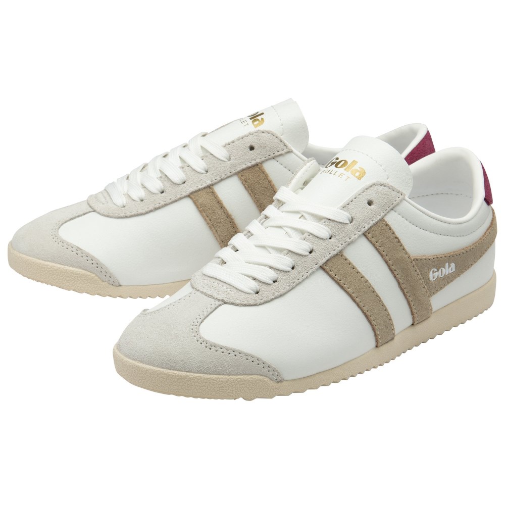 Gola Classics Women's Bullet Pure Sneakers - White/Bone/Cerise