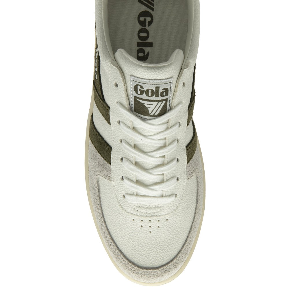 Gola Classics Men's Grandslam Trident Sneakers - White/Khaki/Burgundy