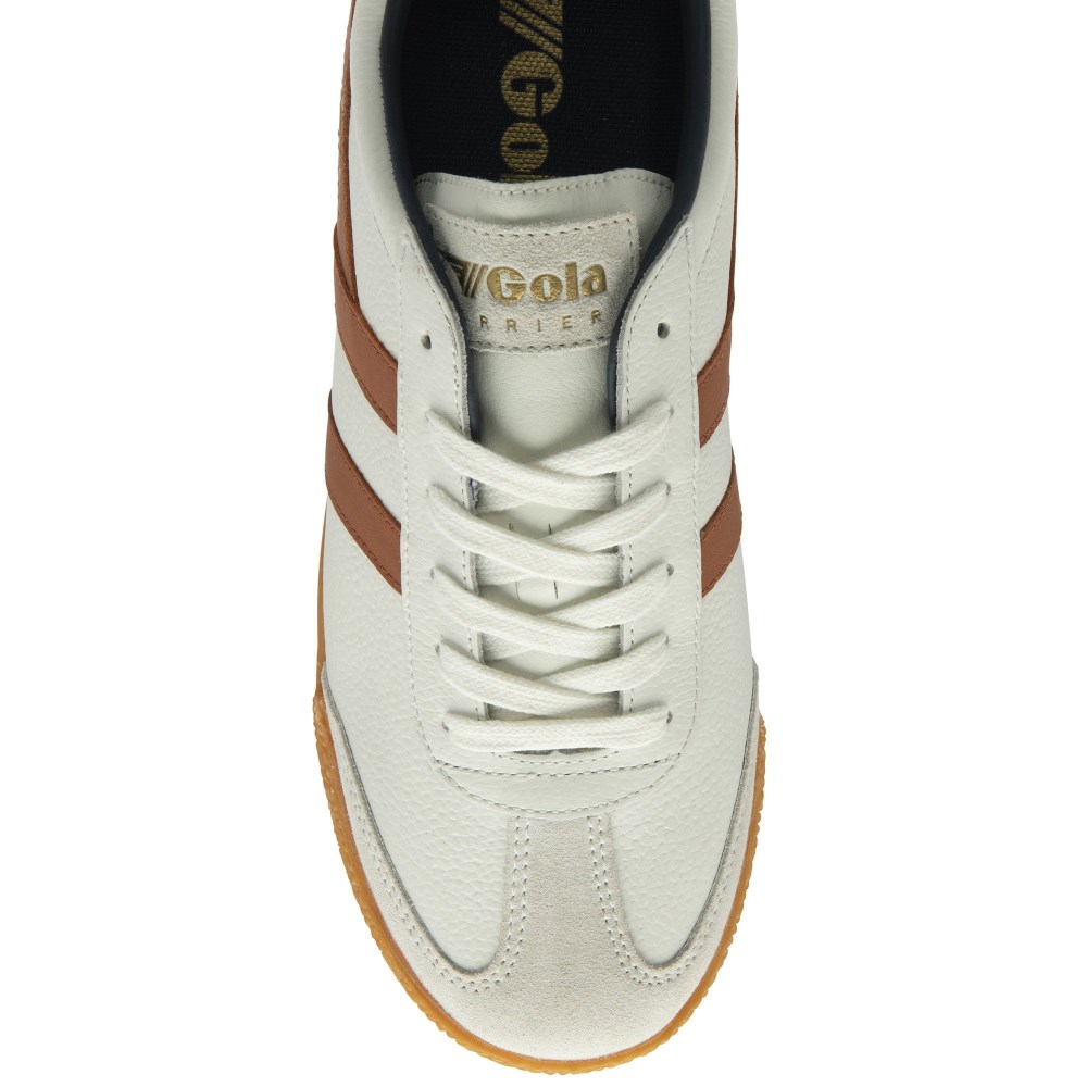 Gola Classics Men's Harrier Leather Sneakers - White/Moody Orange/Navy
