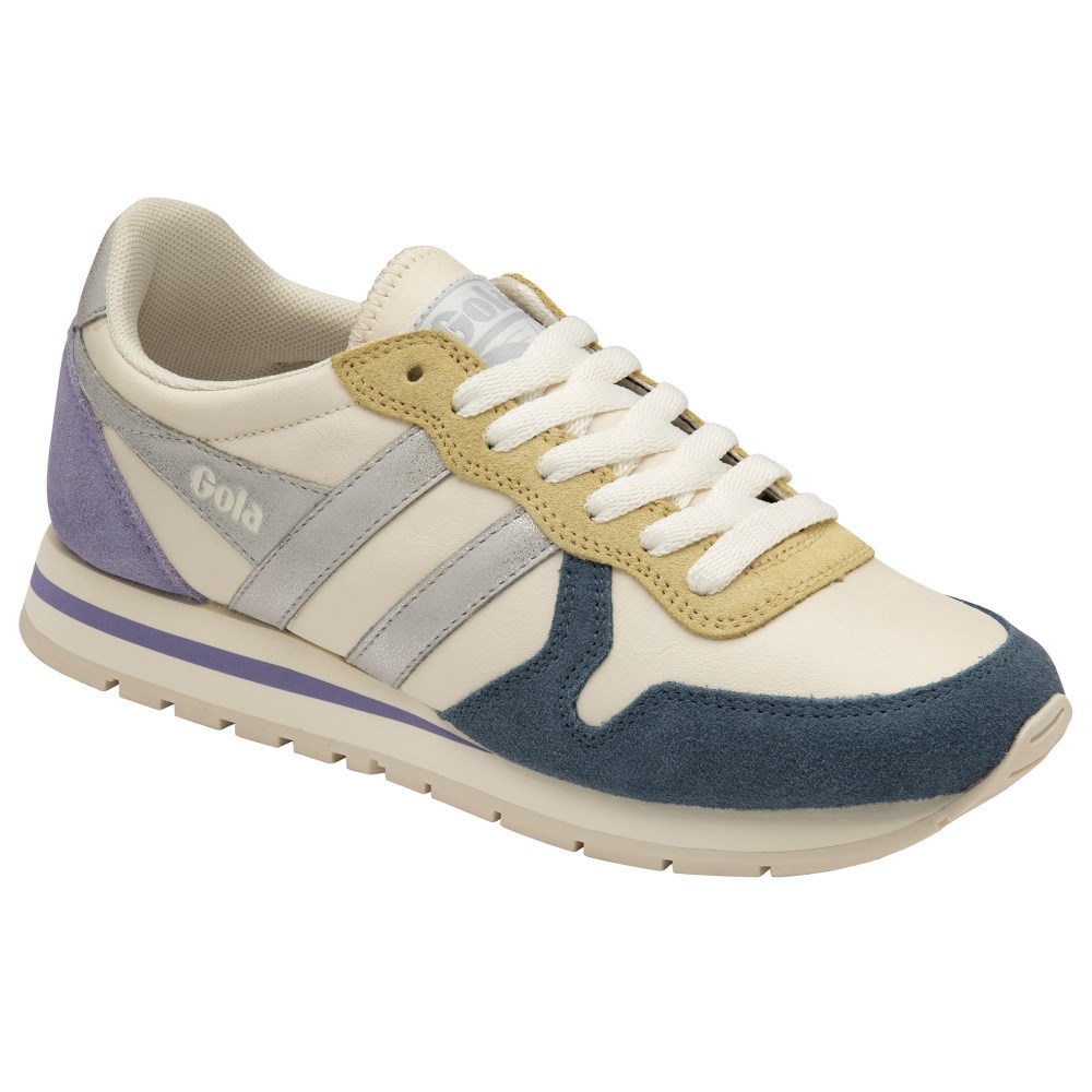 Gola Classics Women's Daytona Quadrant Sneakers - Off White/Baltic/Silver/Lavender