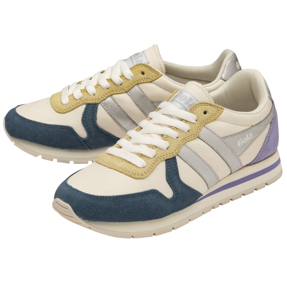 Gola Classics Women's Daytona Quadrant Sneakers - Off White/Baltic/Silver/Lavender
