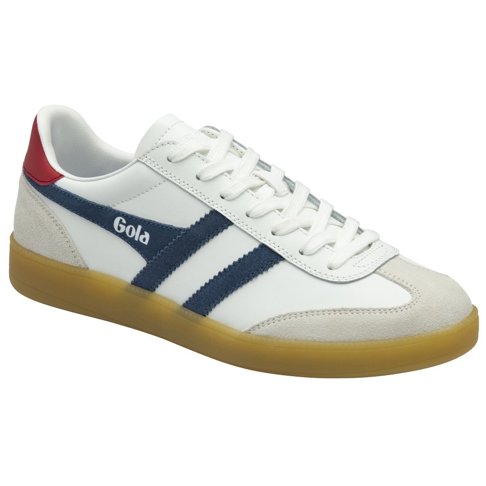 Gola Classics Men's Viper Leather Sneakers - White/Moonlight/Deep Red/Gum