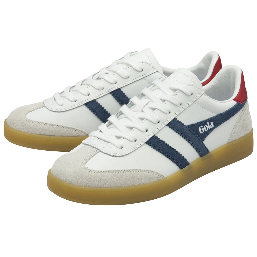Gola Classics Men's Viper Leather Sneakers - White/Moonlight/Deep Red/Gum