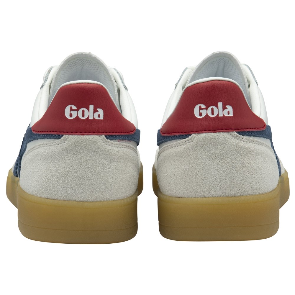 Gola Classics Men's Viper Leather Sneakers - White/Moonlight/Deep Red/Gum