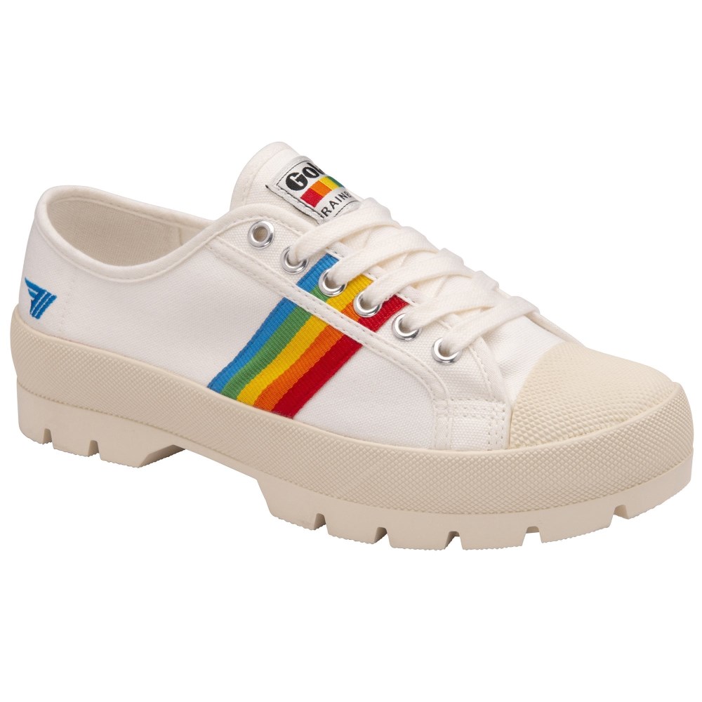 Vegan Gola Classics Women's Coaster Peak Rainbow - Off White/Multi