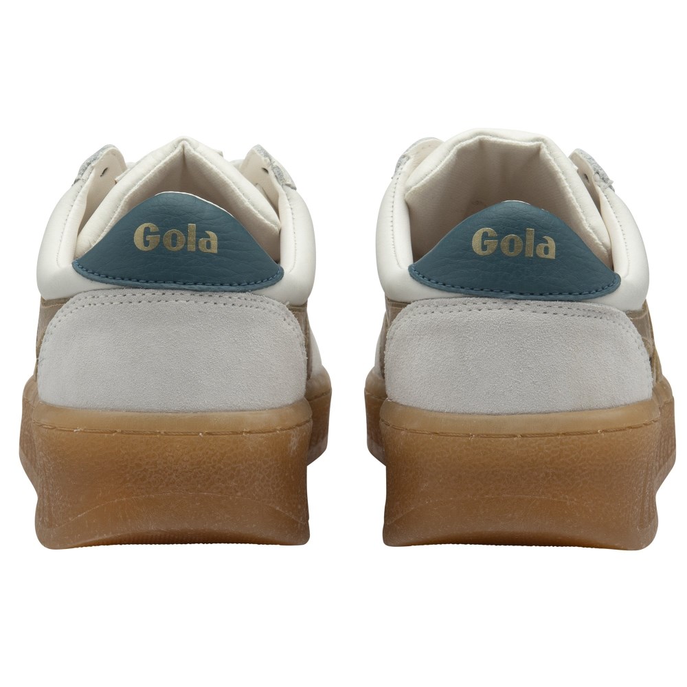 Gola Classics Women's Grandslam Elite Sneakers - White/Light Caramel/Peacock/Gum