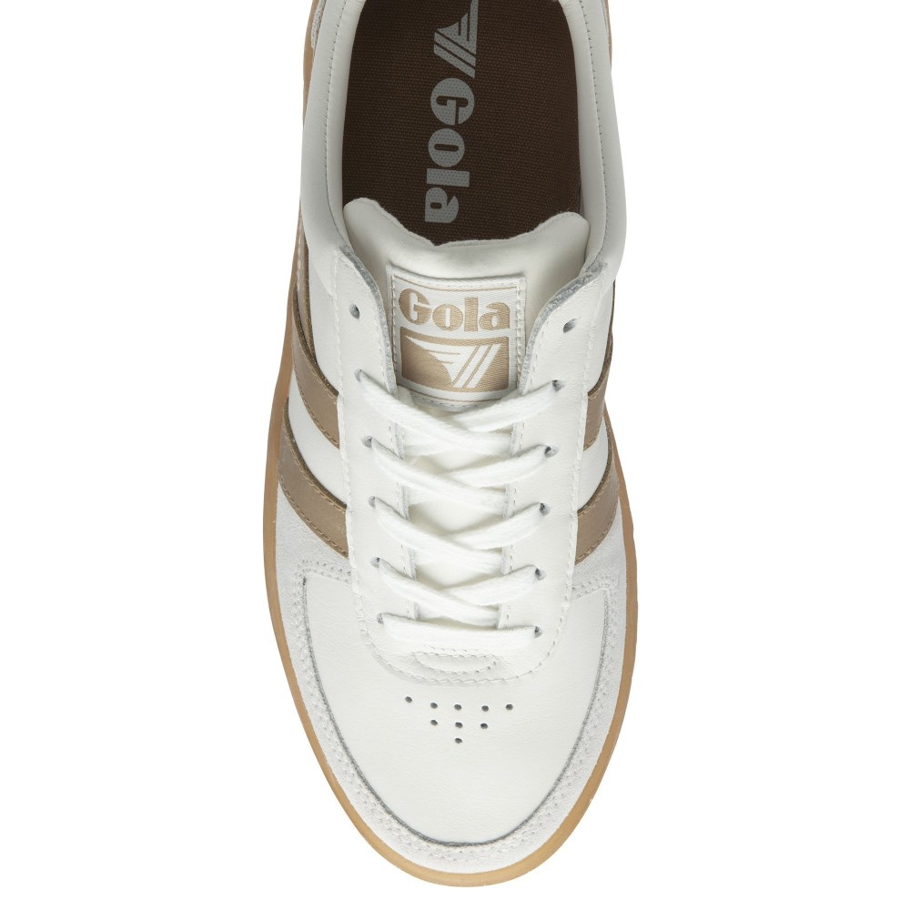 Gola Classics Women's Grandslam Elite Sneakers - White/Light Caramel/Peacock/Gum
