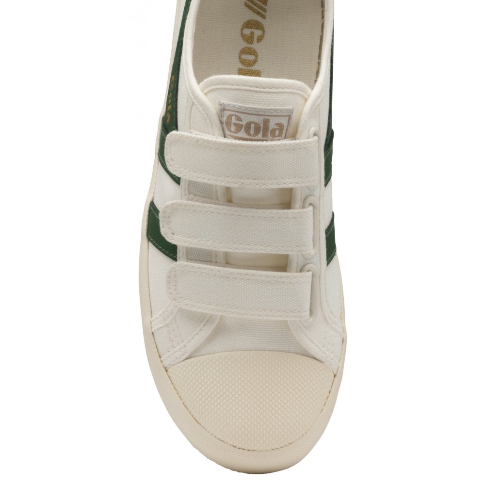Vegan Gola Classics Women's Coaster Strap Sneakers - Off White/Dark Green