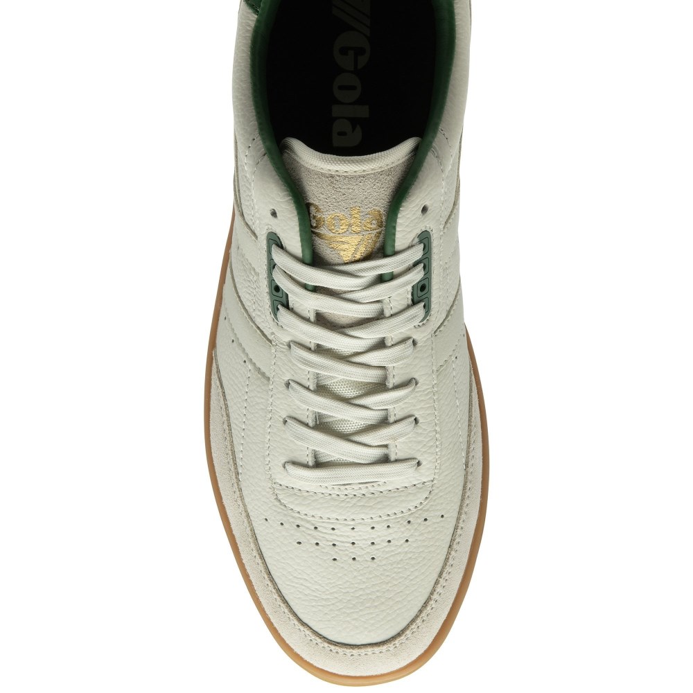 Gola Classics Men's Contact Leather Sneakers - Off White/Green/Gum