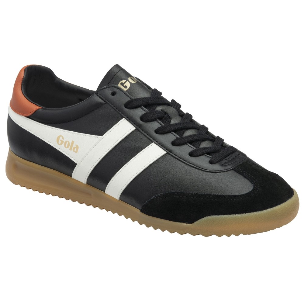 Gola Classics Men's Torpedo Leather Sneakers - Black/Off White/Moody Orange