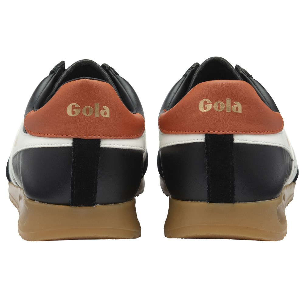 Gola Classics Men's Torpedo Leather Sneakers - Black/Off White/Moody Orange