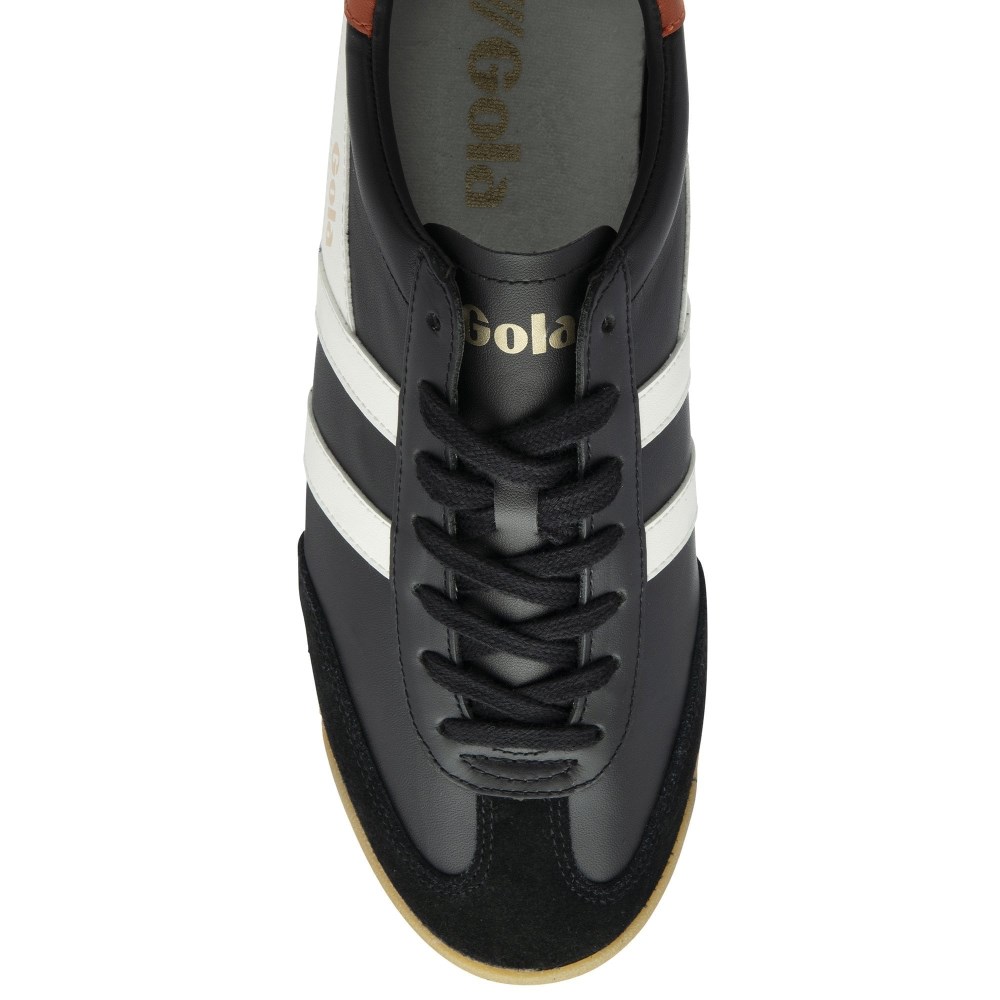 Gola Classics Men's Torpedo Leather Sneakers - Black/Off White/Moody Orange