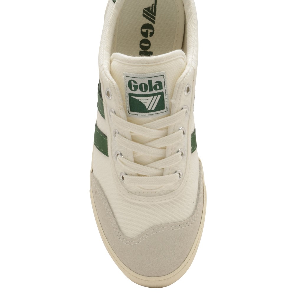 Gola Classics Men's Badminton Plimsoll Sneakers - Off White/Green