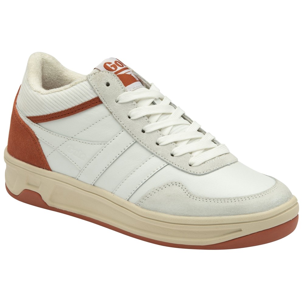 Gola Classics Women's Swerve Sneakers - White/White/Orange Spice