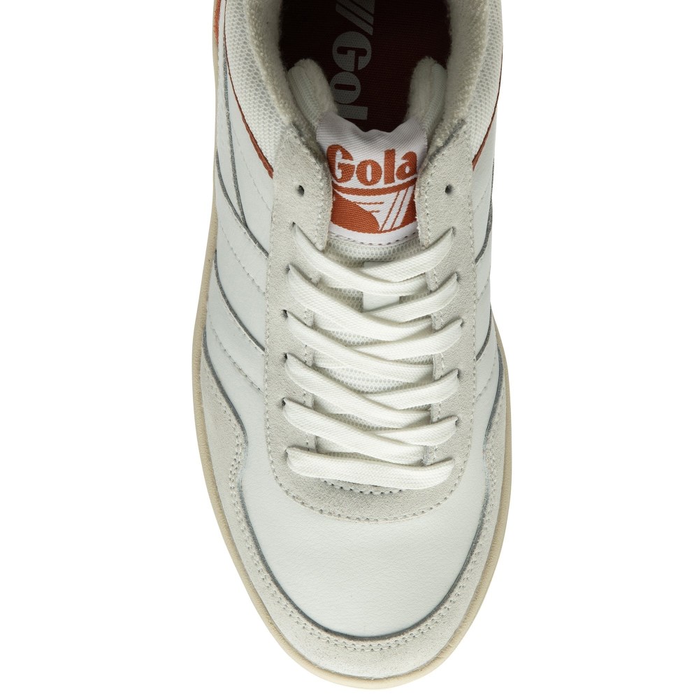 Gola Classics Women's Swerve Sneakers - White/White/Orange Spice