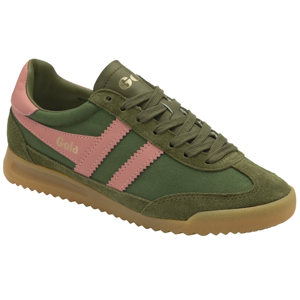 Gola Classics Women's Tornado Sneakers - Military Green/Coral Pink