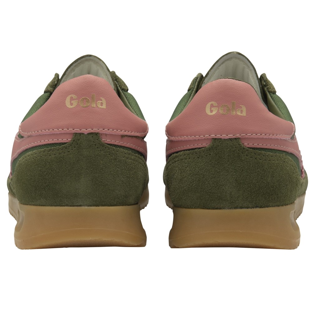 Gola Classics Women's Tornado Sneakers - Military Green/Coral Pink